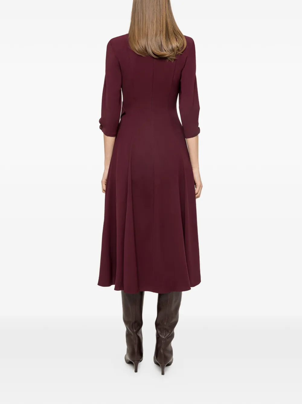Button-Detail Midi Dress