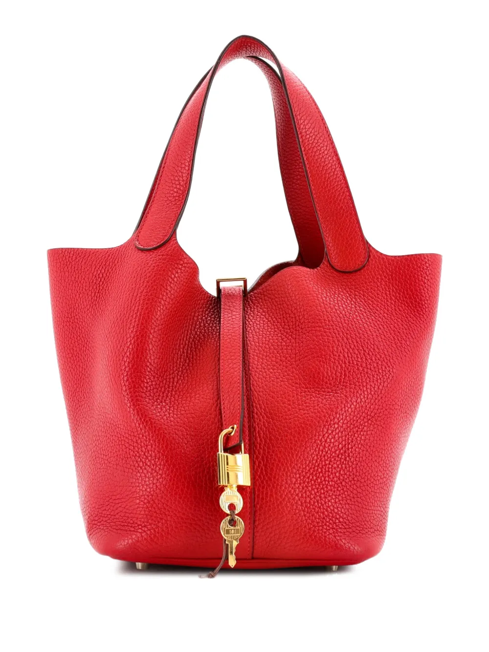 Hermès Pre-Owned Picotin Lock Bag Clemence MM bucket bag - Rosso