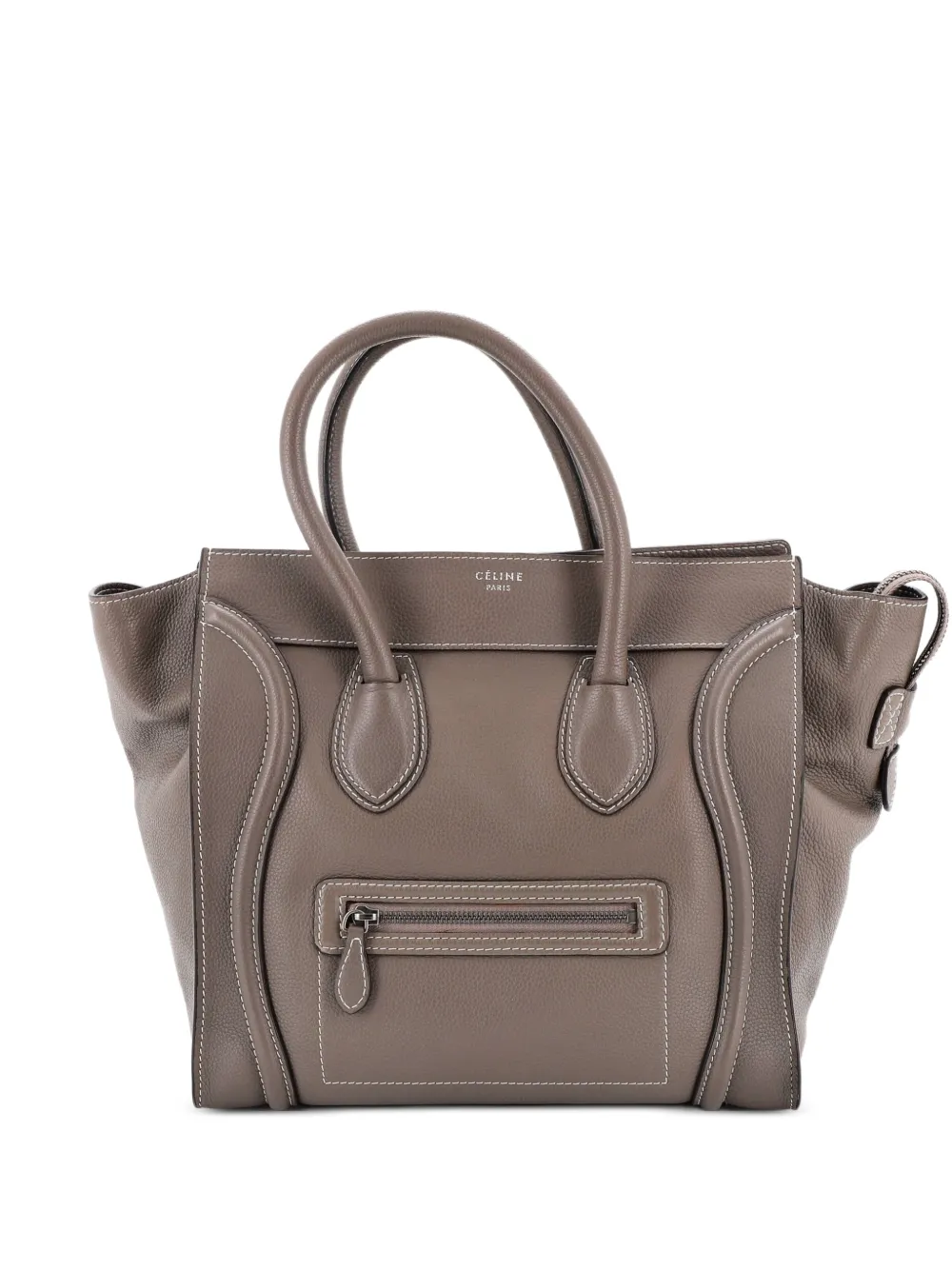 Celine Pre-Owned Luggage Bag Grainy Leather Mini tote bag - Grigio