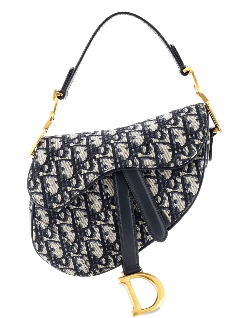 Christian Dior Pre-Owned Saddle Handbag Oblique Canvas Mini shoulder bag - Blu