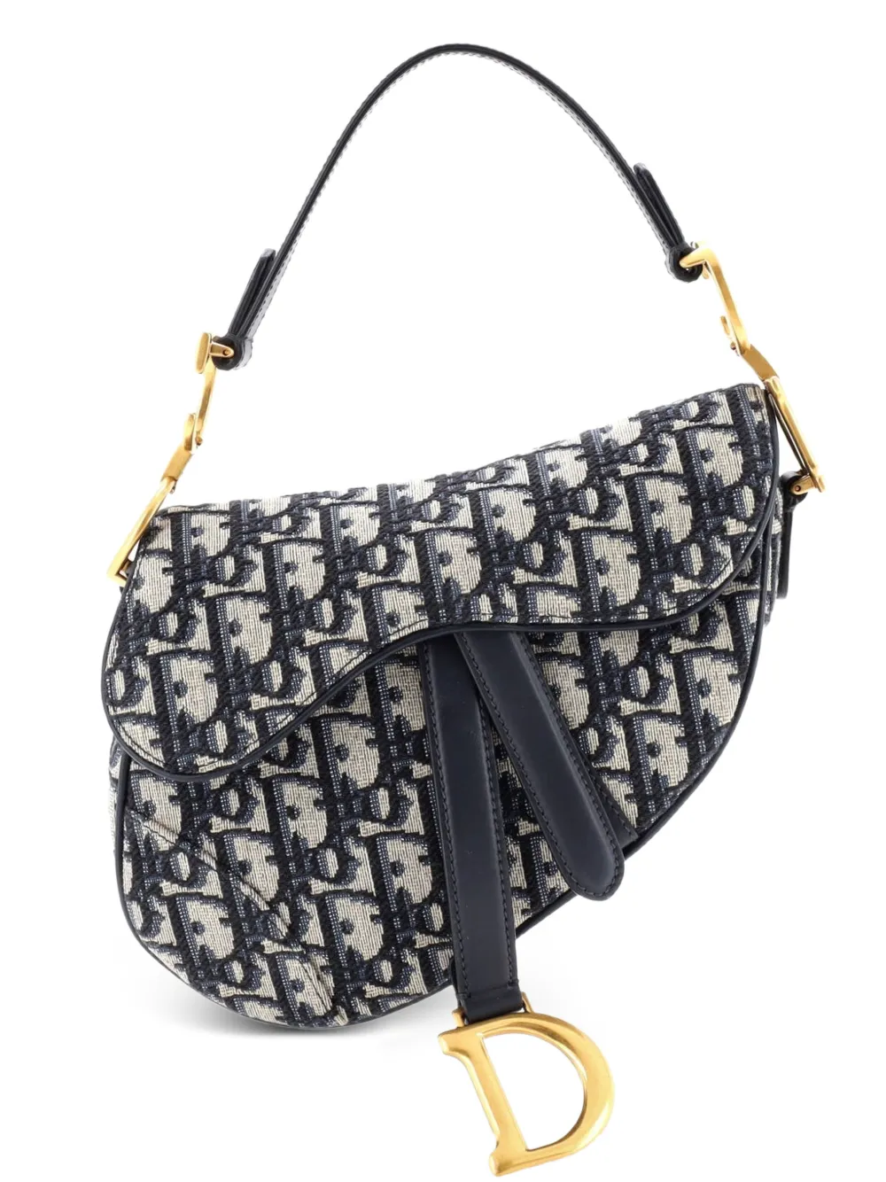 Christian Dior Pre-Owned Saddle Handbag Oblique Canvas Mini shoulder bag - Blu