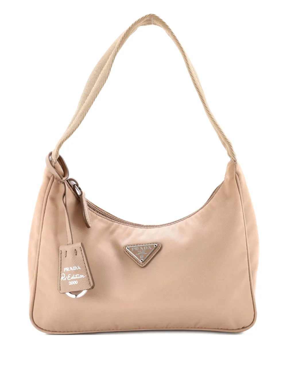 Prada Pre-Owned Re-Edition 2000 Tessuto Mini hobo bag - Nude