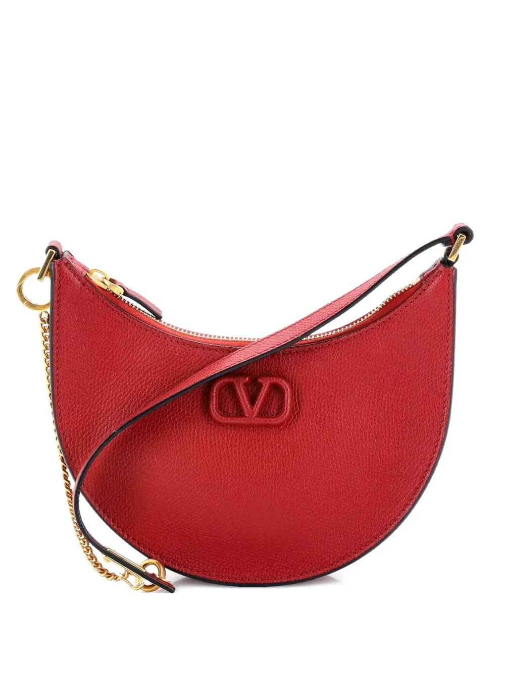 Valentino Garavani Pre-Owned VLogo Leather Mini hobo bag - Rot