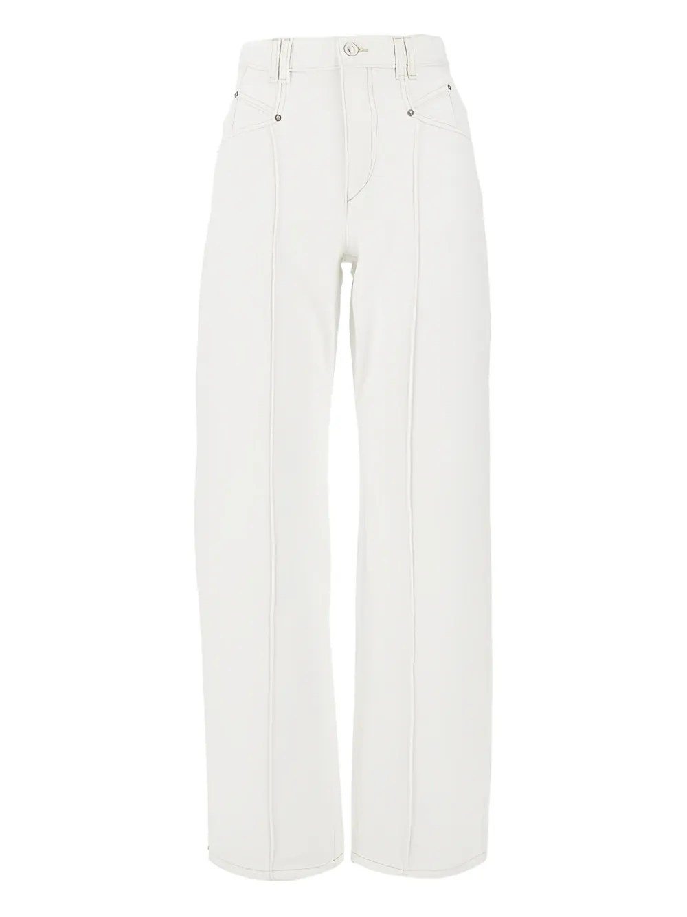 ISABEL MARANT Drolane logo-patch jeans - Bianco
