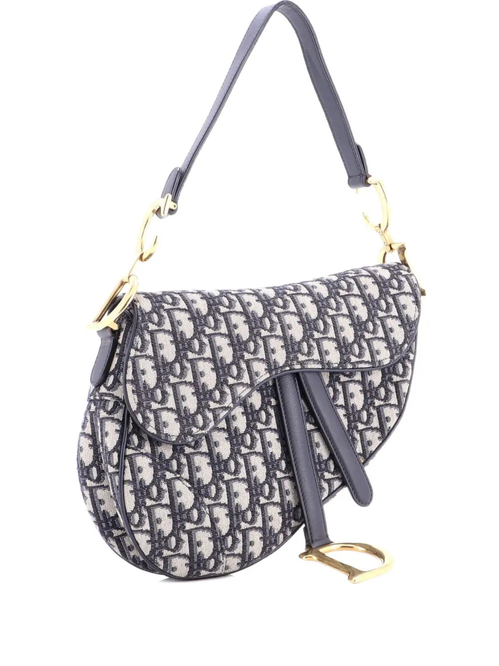 Christian Dior Pre-Owned Saddle Handbag Oblique Canvas Medium shoulder bag - Blue