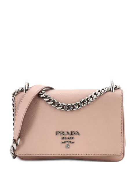 Prada Pre-Owned Chain Flap Saffiano and Soft Calf Small crossbody bag