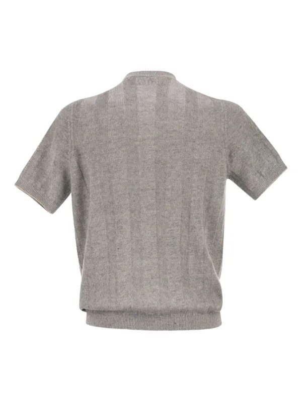 Brunello Cucinelli リブカラー ポロシャツ | グレー | FARFETCH JP