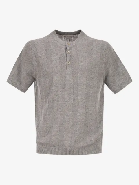 Brunello Cucinelli リブカラー ポロシャツ