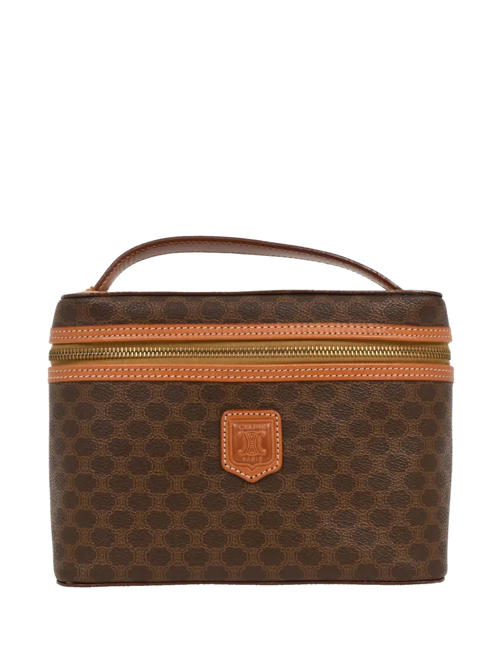 Celine Pre-Owned 1990-2000s macadam-pattern vanity bag - Marrone