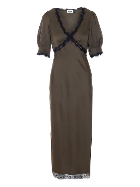 Rixo mellemlang Annina blondekjole med V-hals