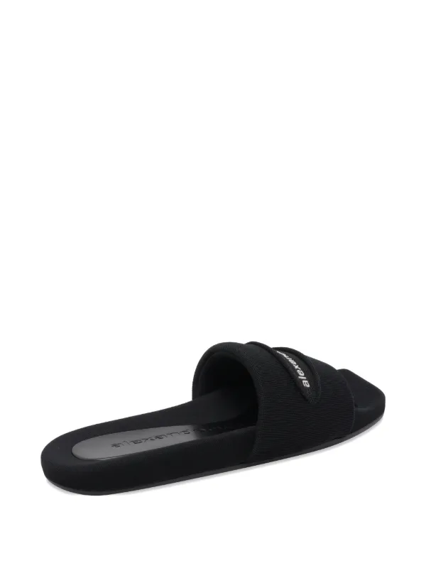 Alexander Wang AW Slash Knit Pool Slide | Black | FARFETCH