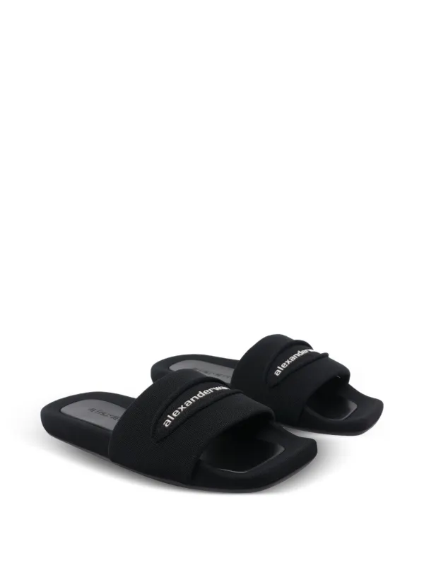 Alexander Wang AW Slash Knit Pool Slide | Black | FARFETCH