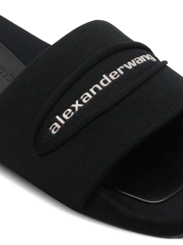 Alexander Wang AW Slash Knit Pool Slide | Black | FARFETCH ZA