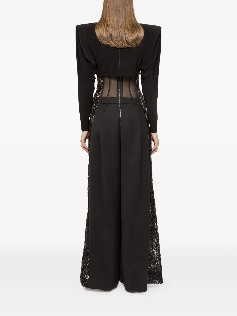 NISSA draped crop top - Zwart