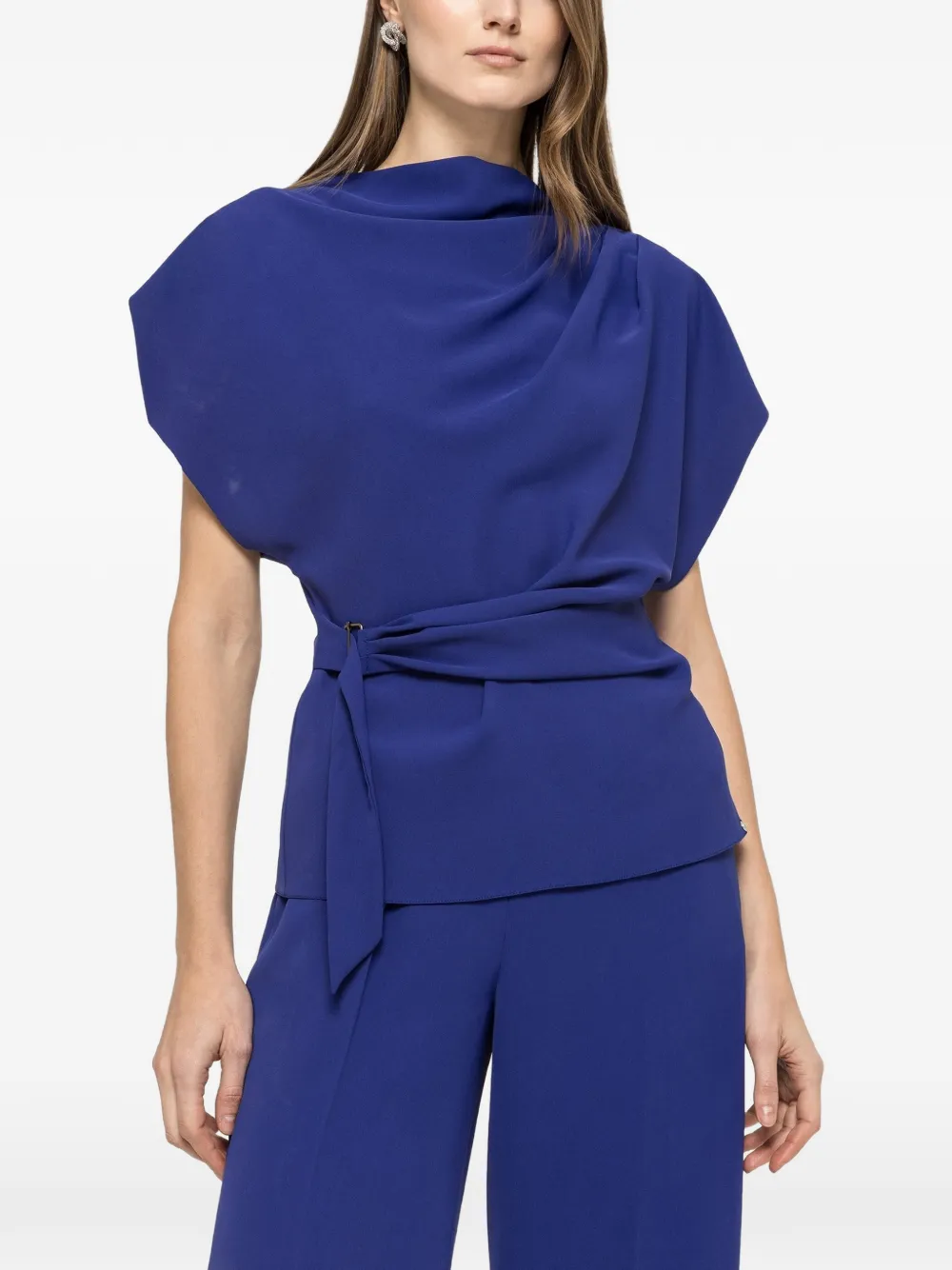 NISSA draped top - Blu