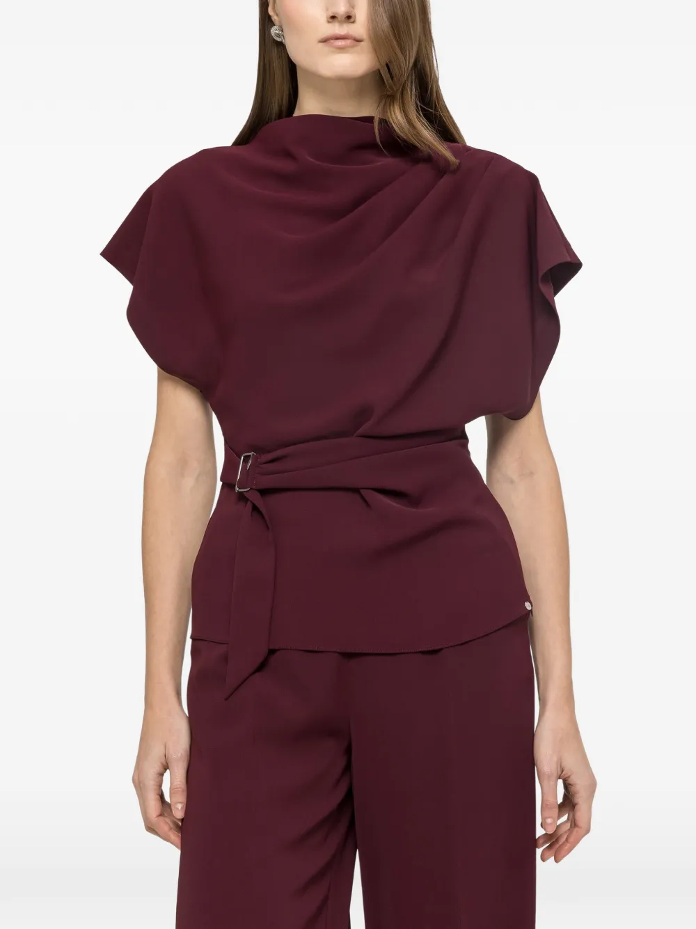 NISSA draped top - Rosso