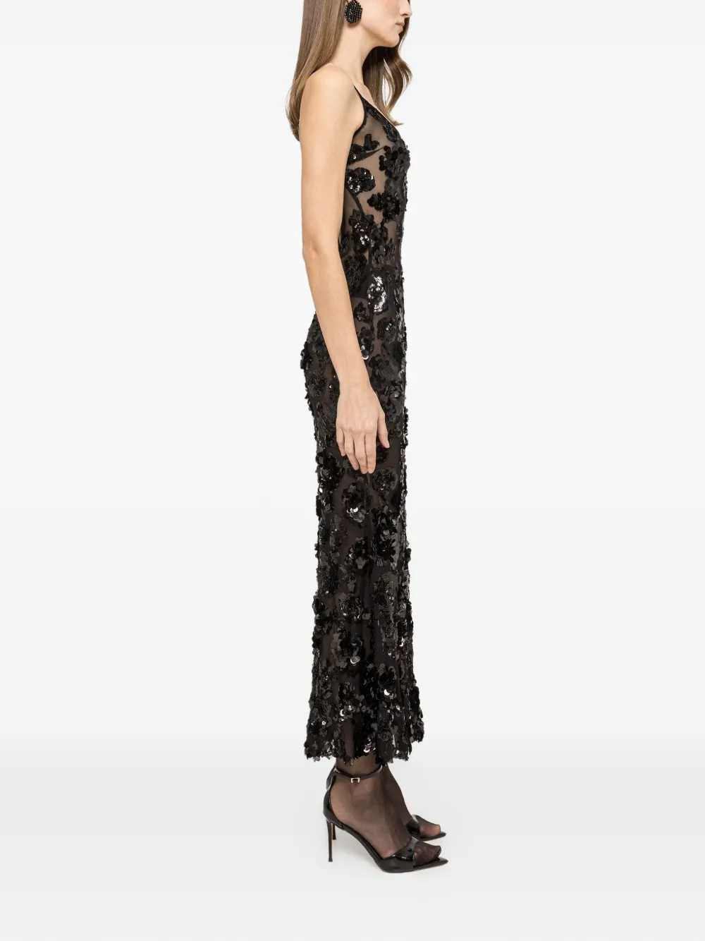 Sequinned Tulle Maxi Dress