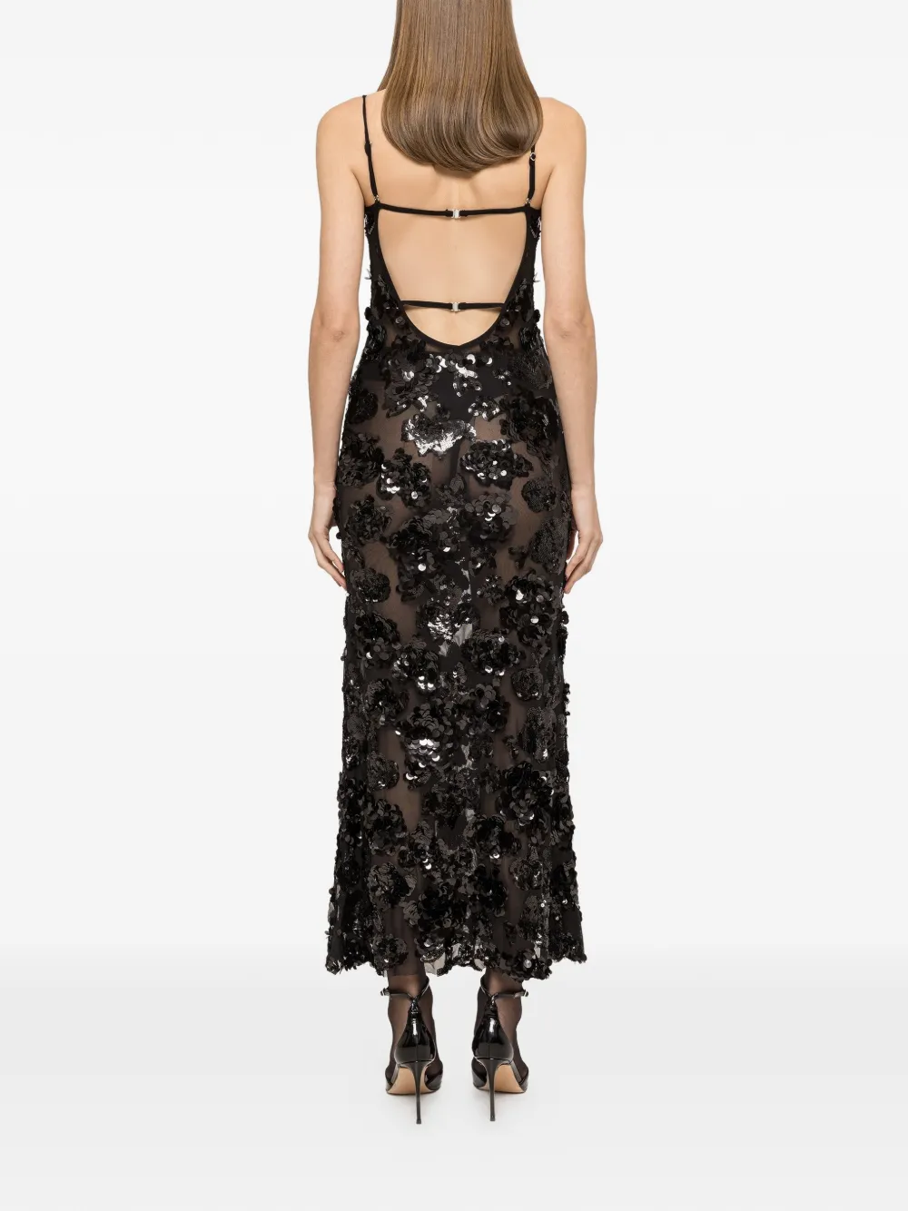 Sequinned Tulle Maxi Dress