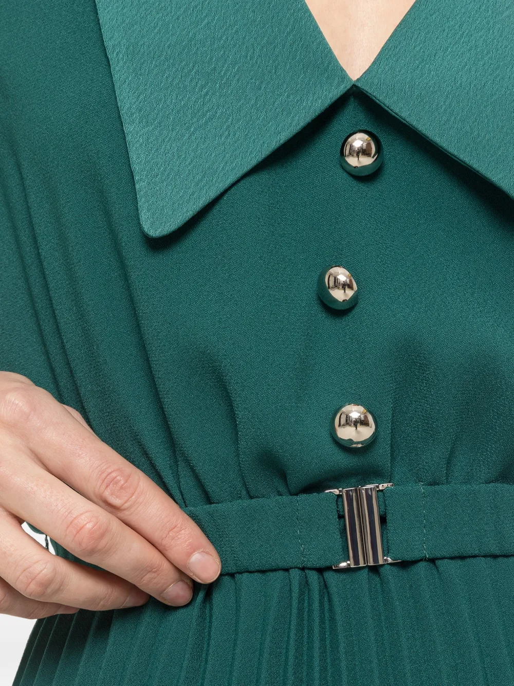 NISSA Geplooide midi-jurk Groen