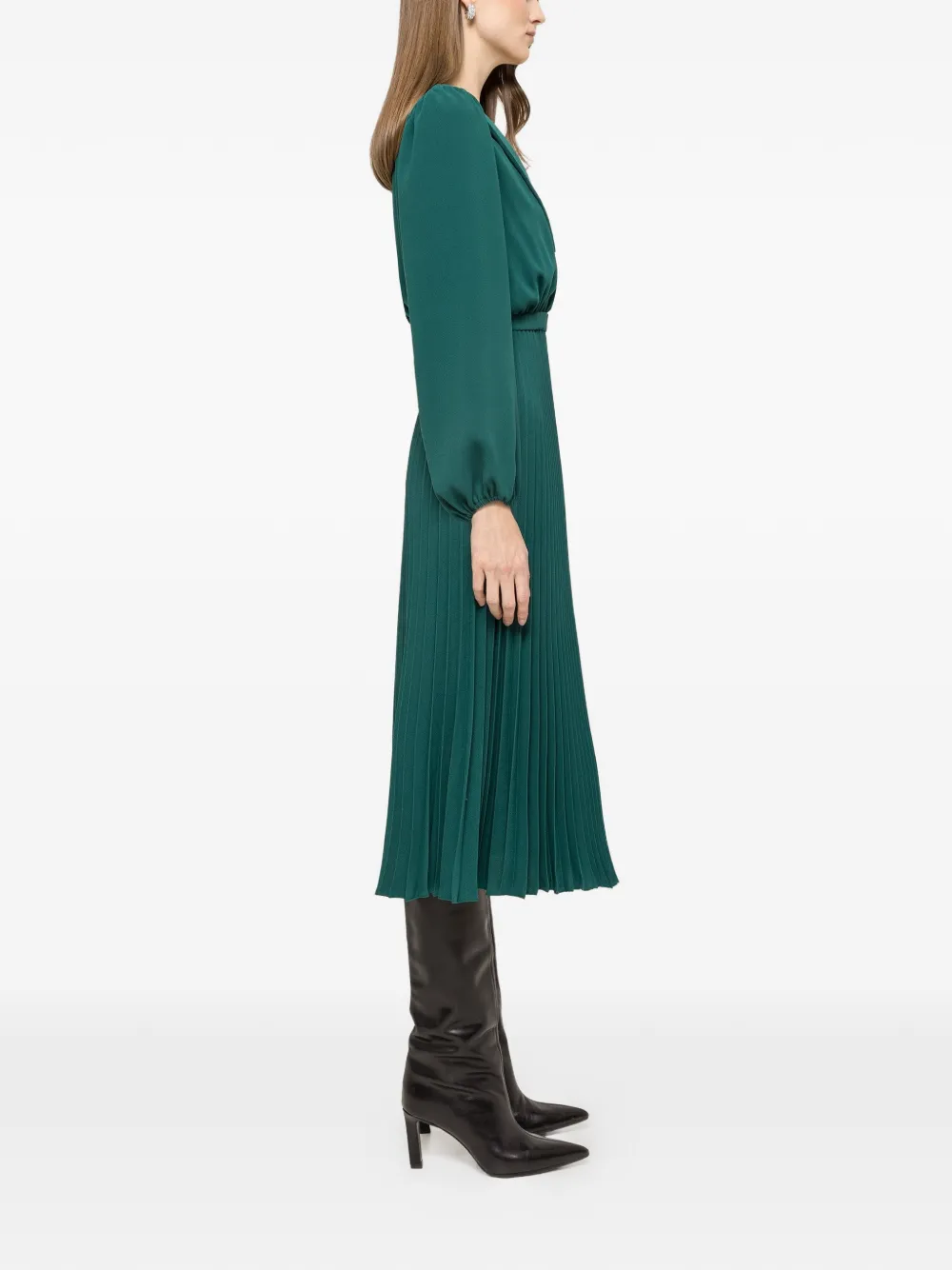 NISSA Geplooide midi-jurk Groen