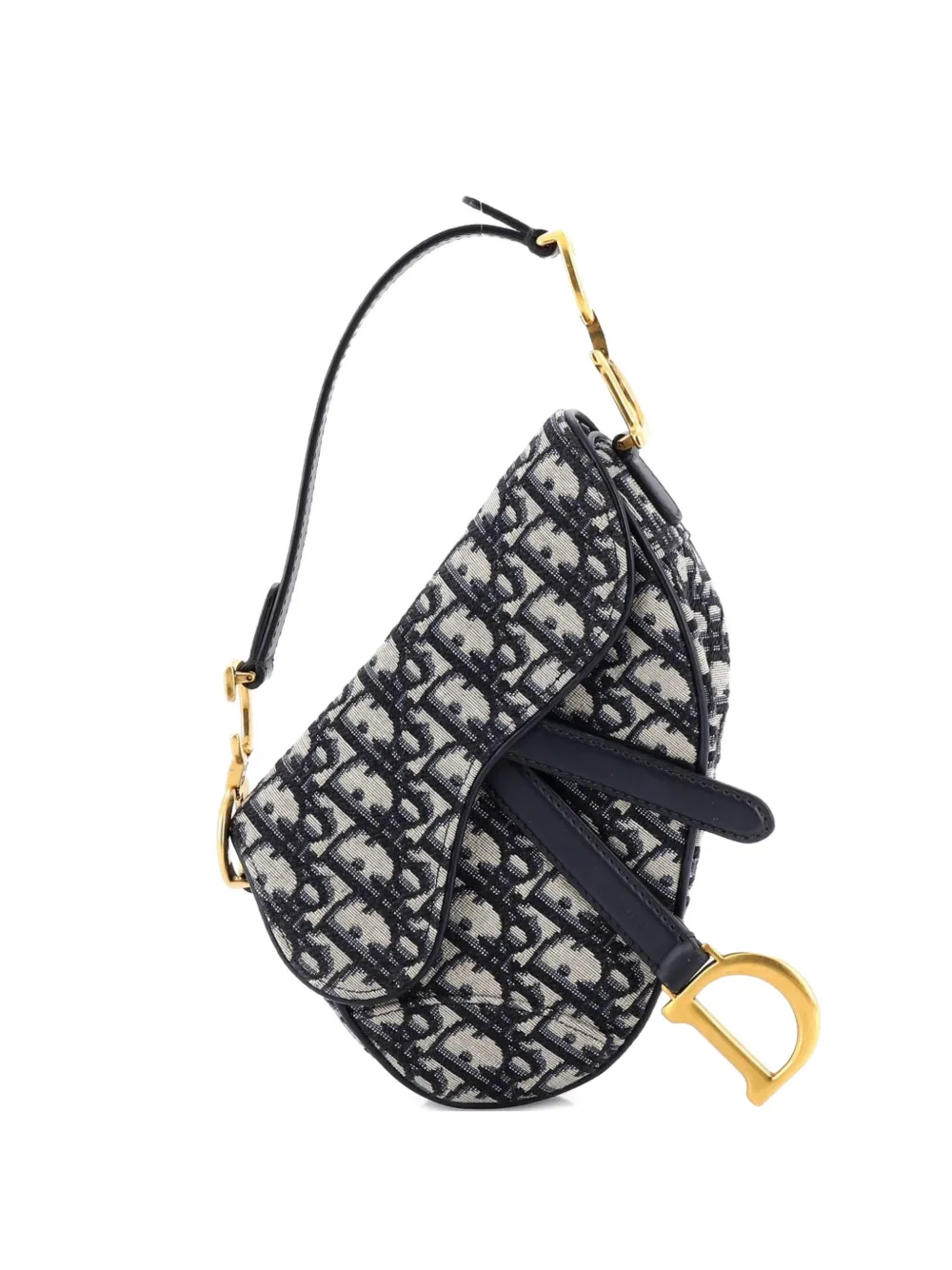 Christian Dior Pre-Owned Saddle Handbag Oblique Canvas Mini shoulder bag - Blu