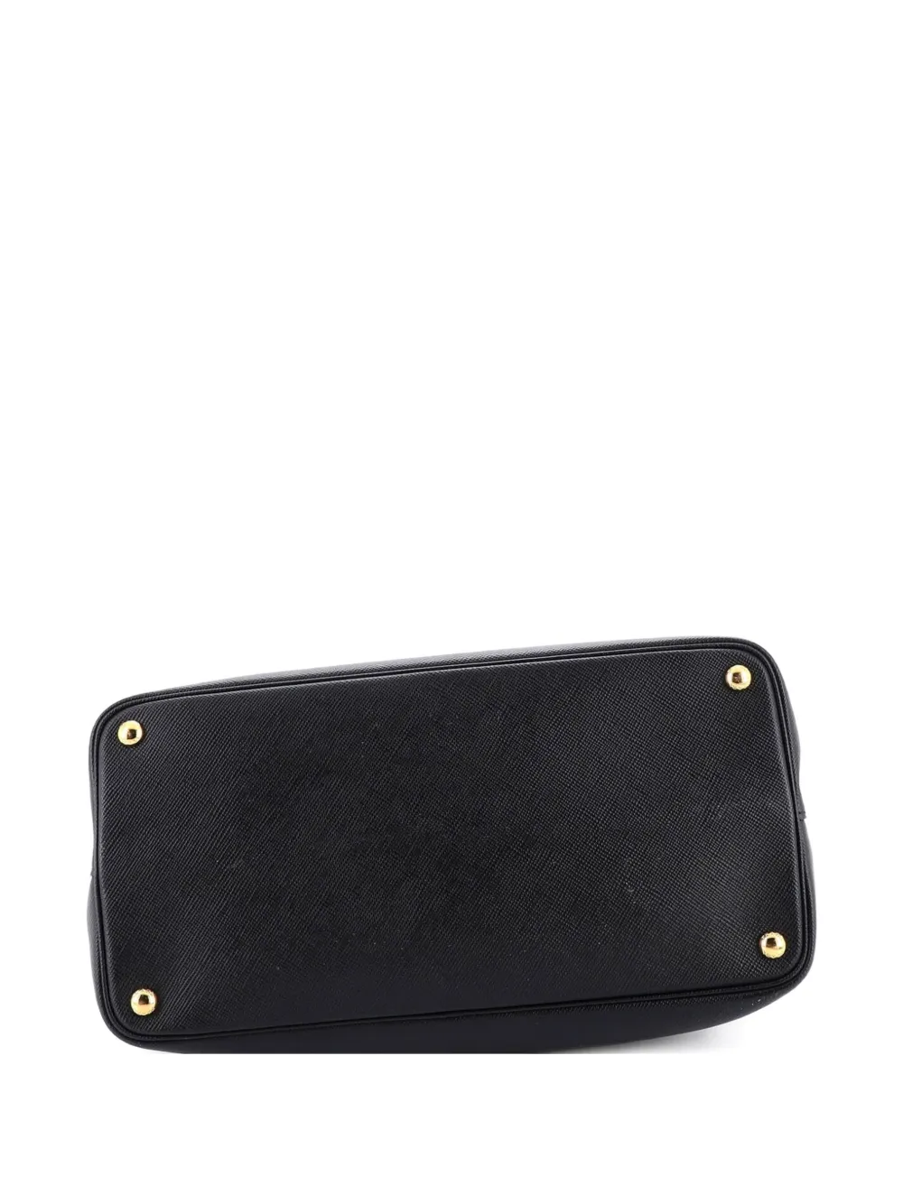 PRADA Pre-owned Cuir Double Saffiano Leather Large Tote Bag In Black