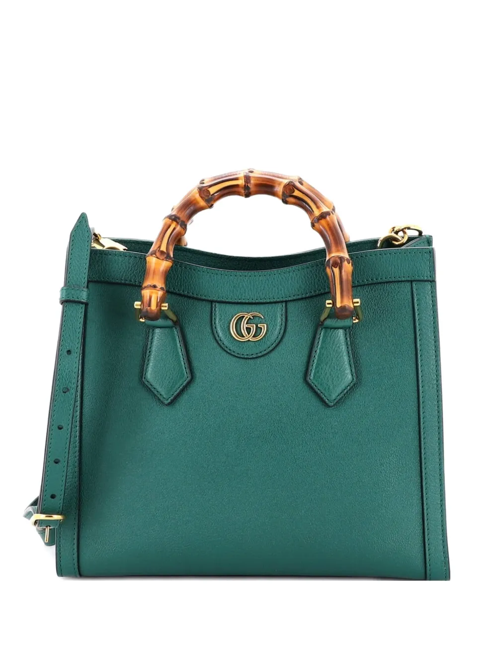 Gucci Pre-Owned Diana NM Bamboo Handle Leather Small tote bag - Verde