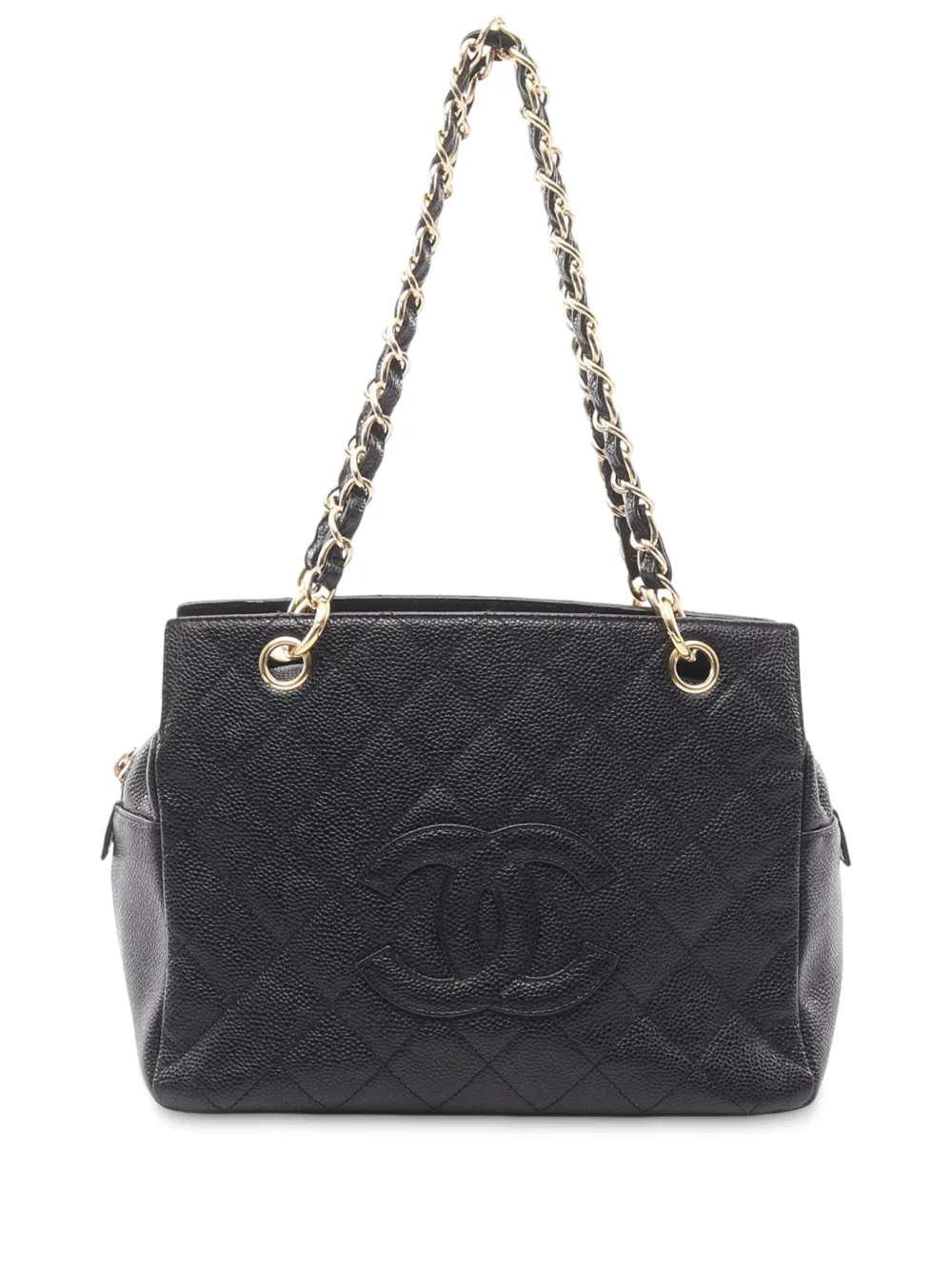 CHANEL Pre-Owned 2002-2003 CC Quilted Caviar Petite tote bag - Nero