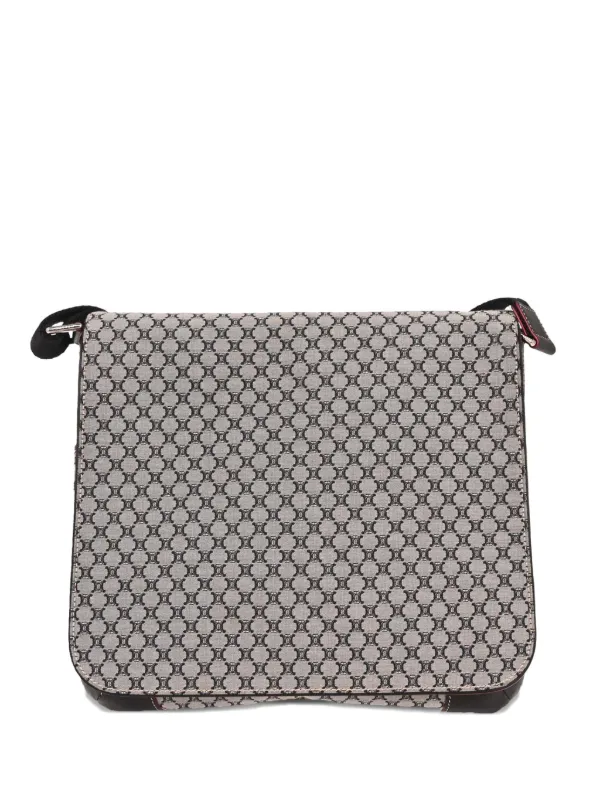 Celine Pre-owned 1990-2000s Macadam-pattern Messenger Bag in Grey