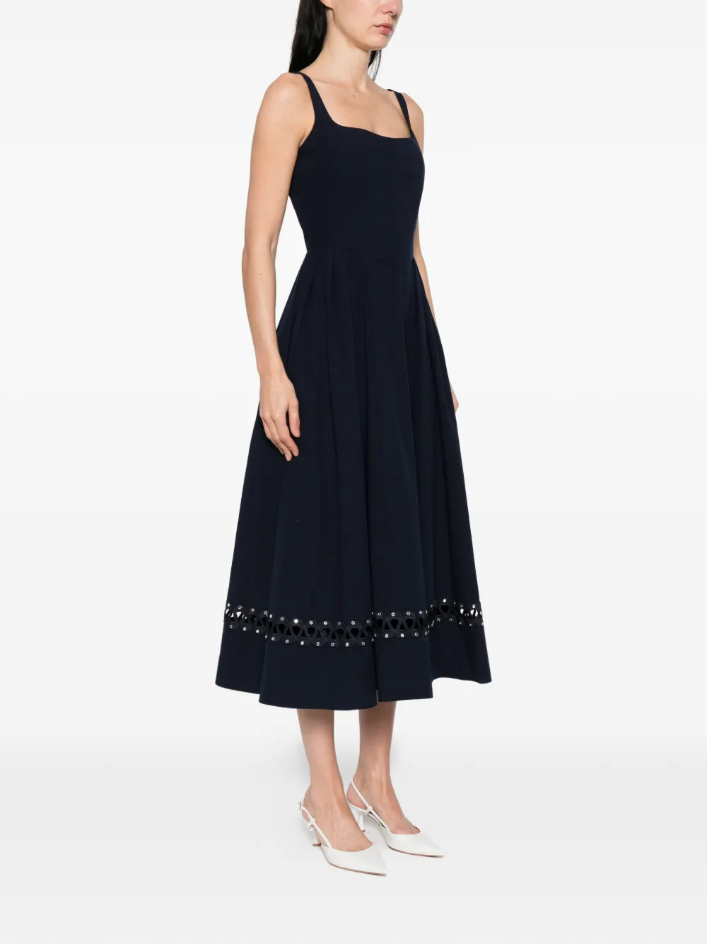 Maje Flared midi-jurk Blauw