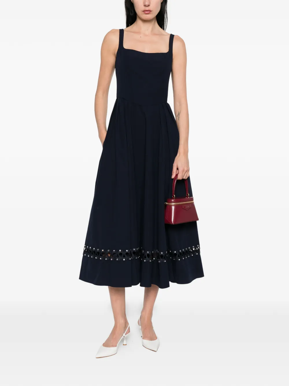Maje Flared midi-jurk Blauw