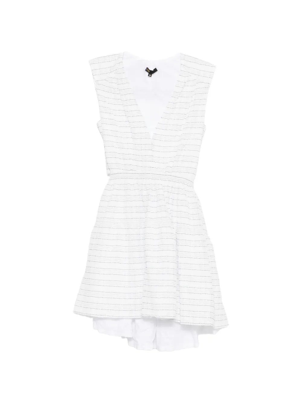 Maje V-neck stripe mini dress - Bianco