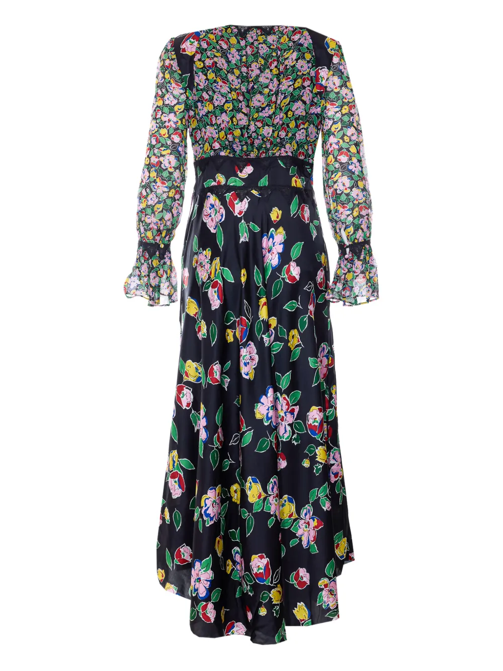 Rixo Arlena floral midi dress - Zwart
