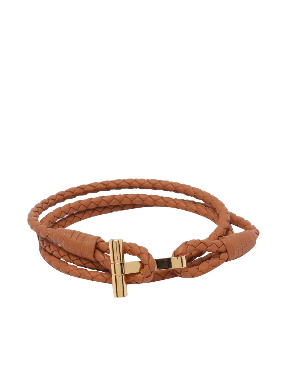 TOM FORD braided logo bracelet - Brown
