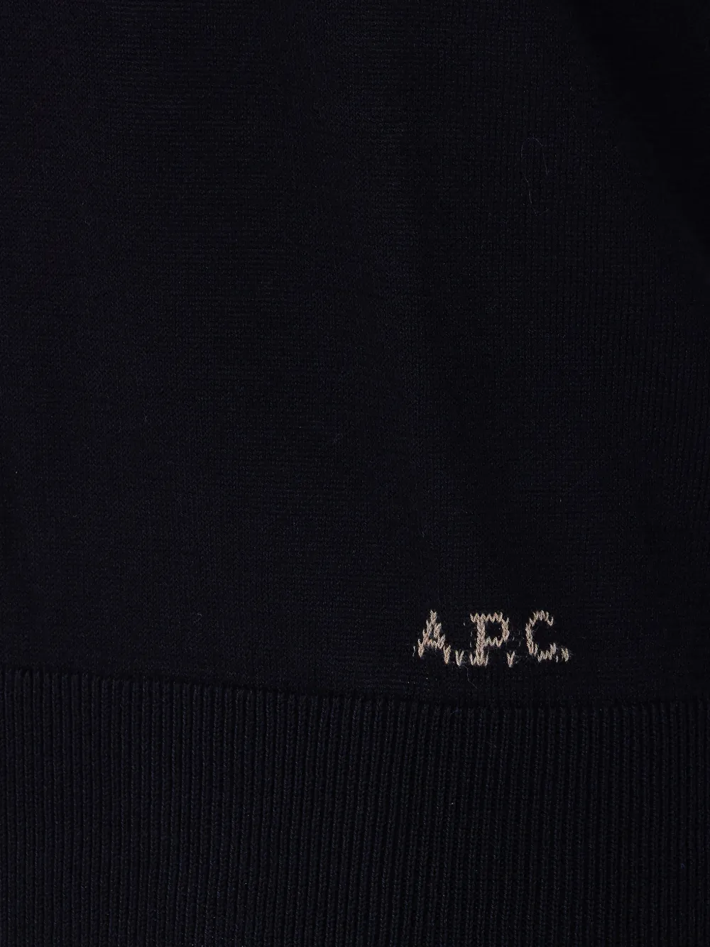  A.p.c. Embroidered-logo Crew-neck Sweater - Black 
