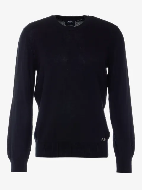 A.P.C. embroidered-logo crew-neck sweater
