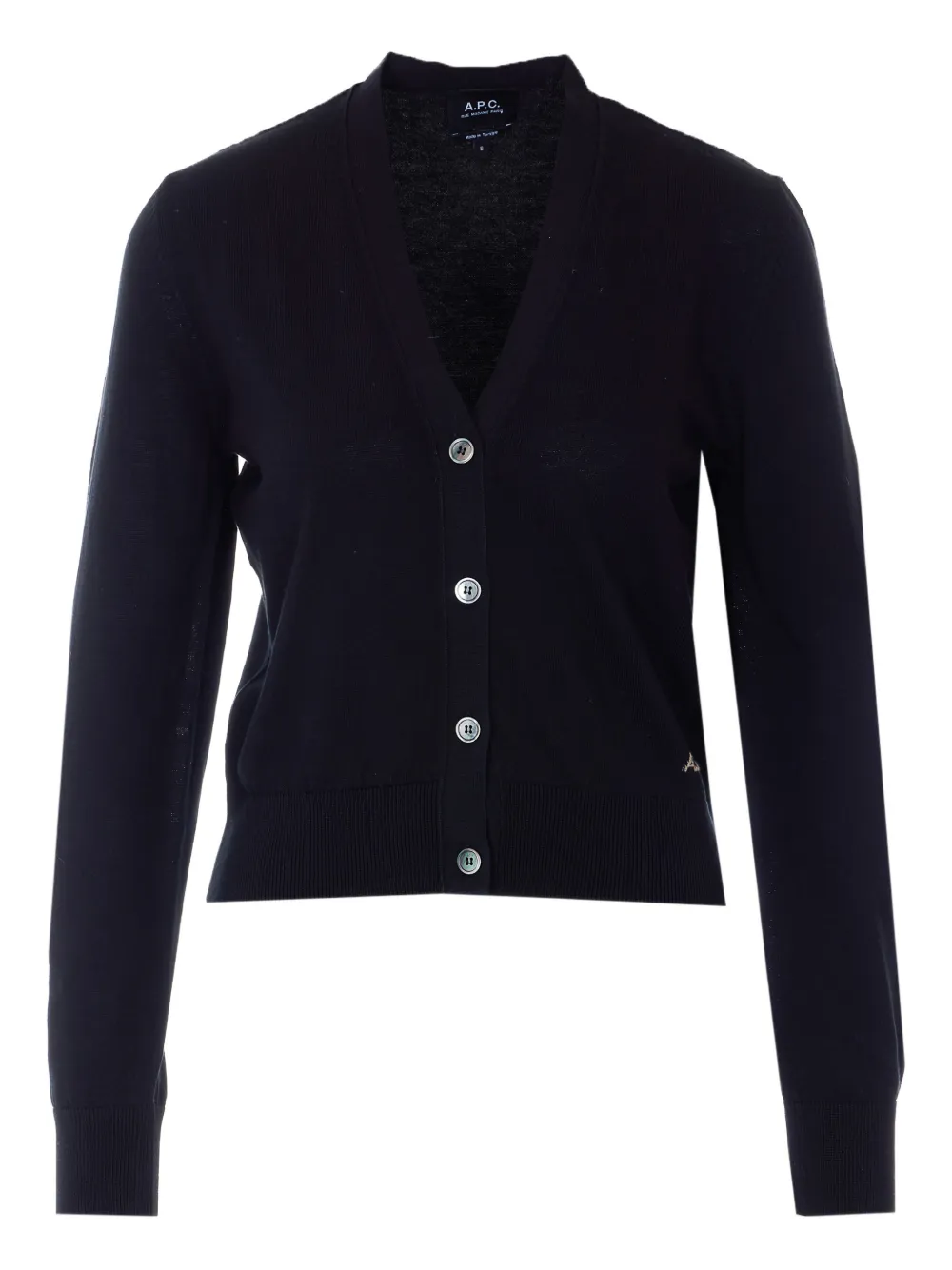 A.P.C. embroidered-logo cardigan - Schwarz