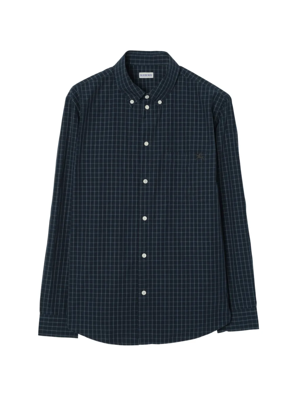 Burberry check button cotton shirt - Blu