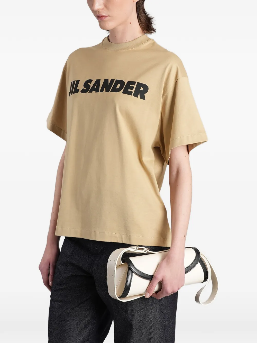 Jil Sander T-shirt met logoprint Beige