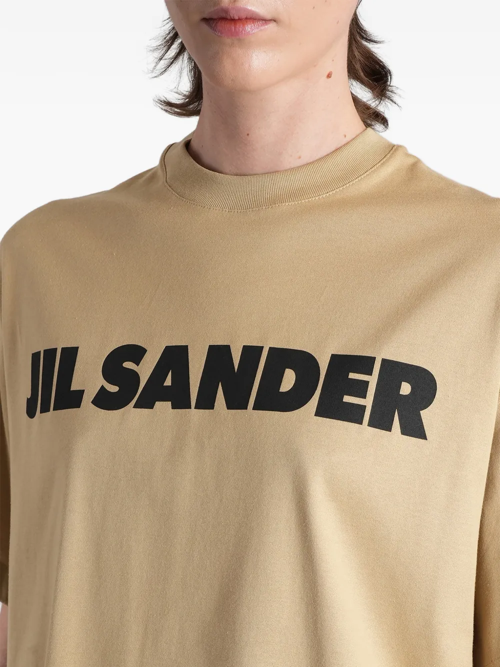 Jil Sander T-shirt met logoprint Beige