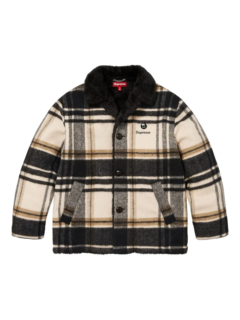 Supreme plaid-pattern jacket - Nude