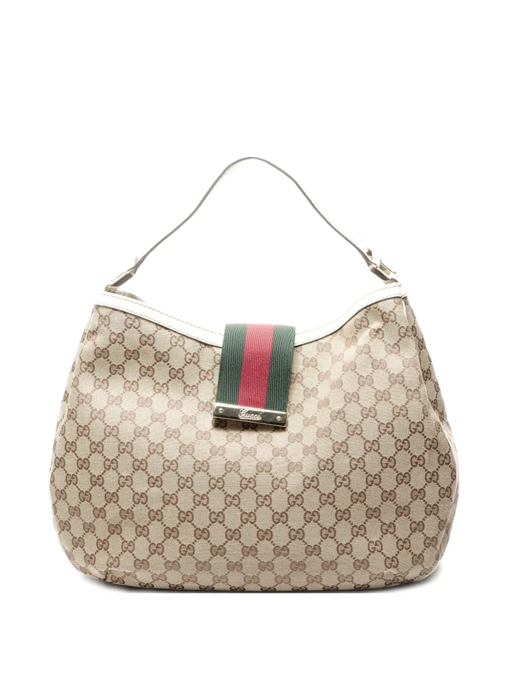 Gucci Pre-Owned 2015-2025 Sherry GG-canvas stripe shoulder bag - Toni neutri