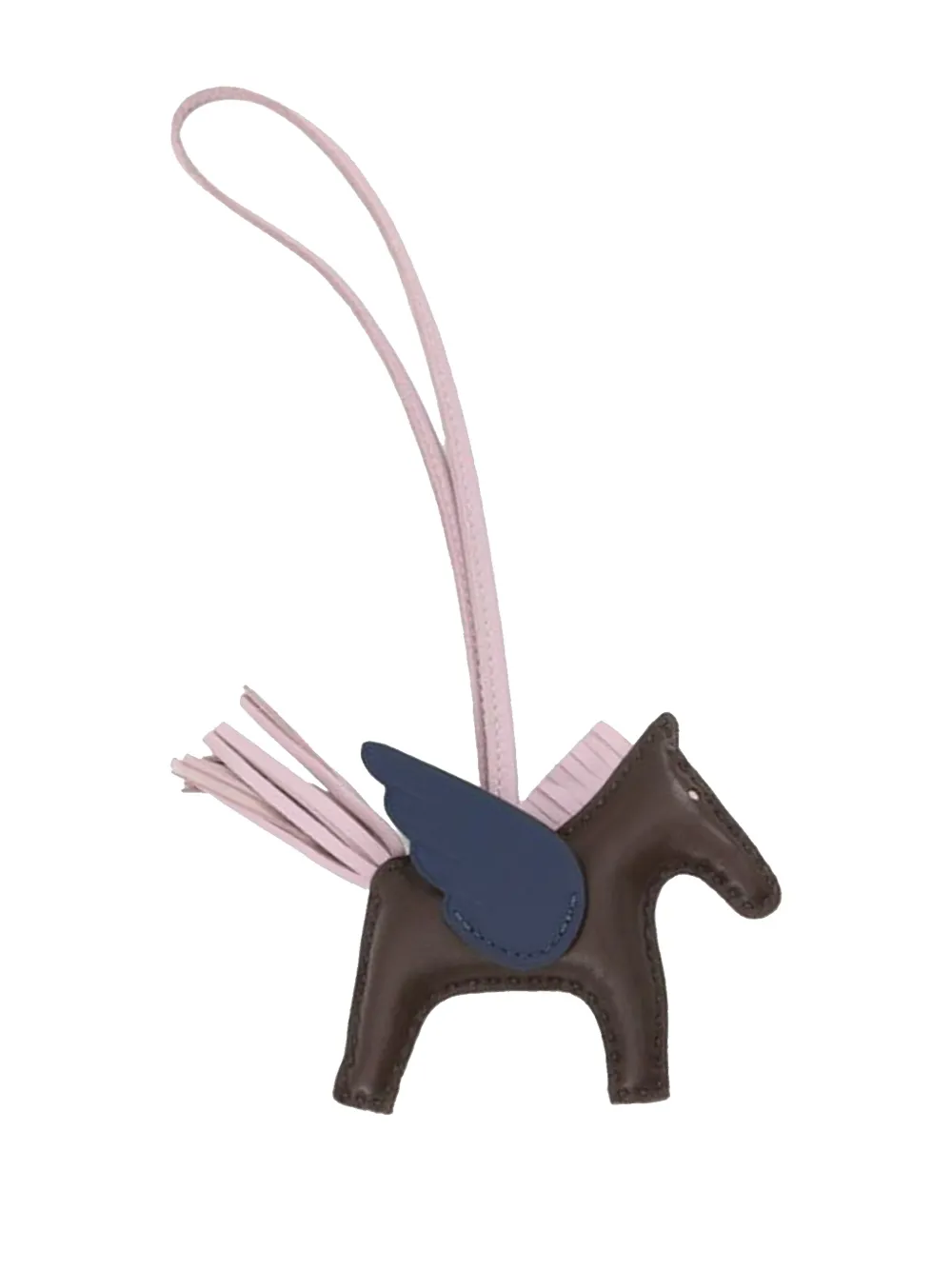 Hermès Pre-Owned 2021 Milo Lambskin and Swift Grigri Rodeo Pegase Bag Charm PM key chain | Image 2