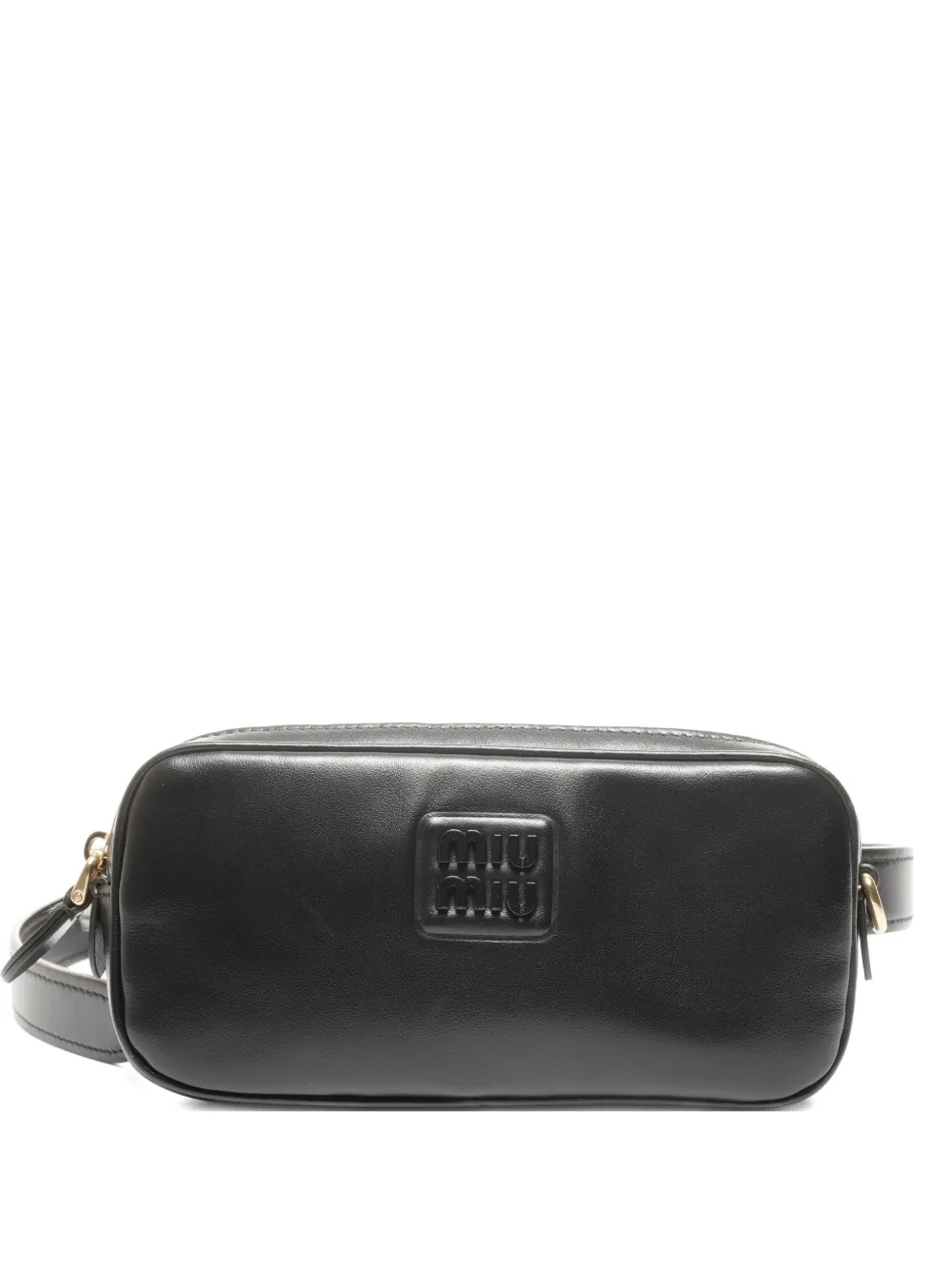 Pre-owned Miu Miu 2015-2025 Logo Belt Bag In Black