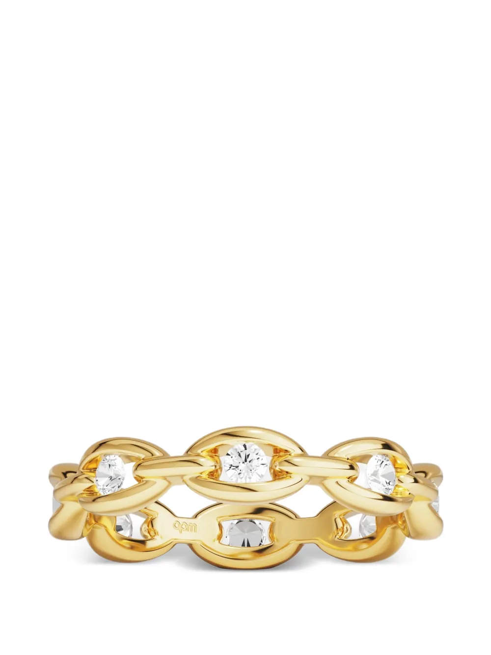 Apm Monaco Pavé Chain Ring In Gold