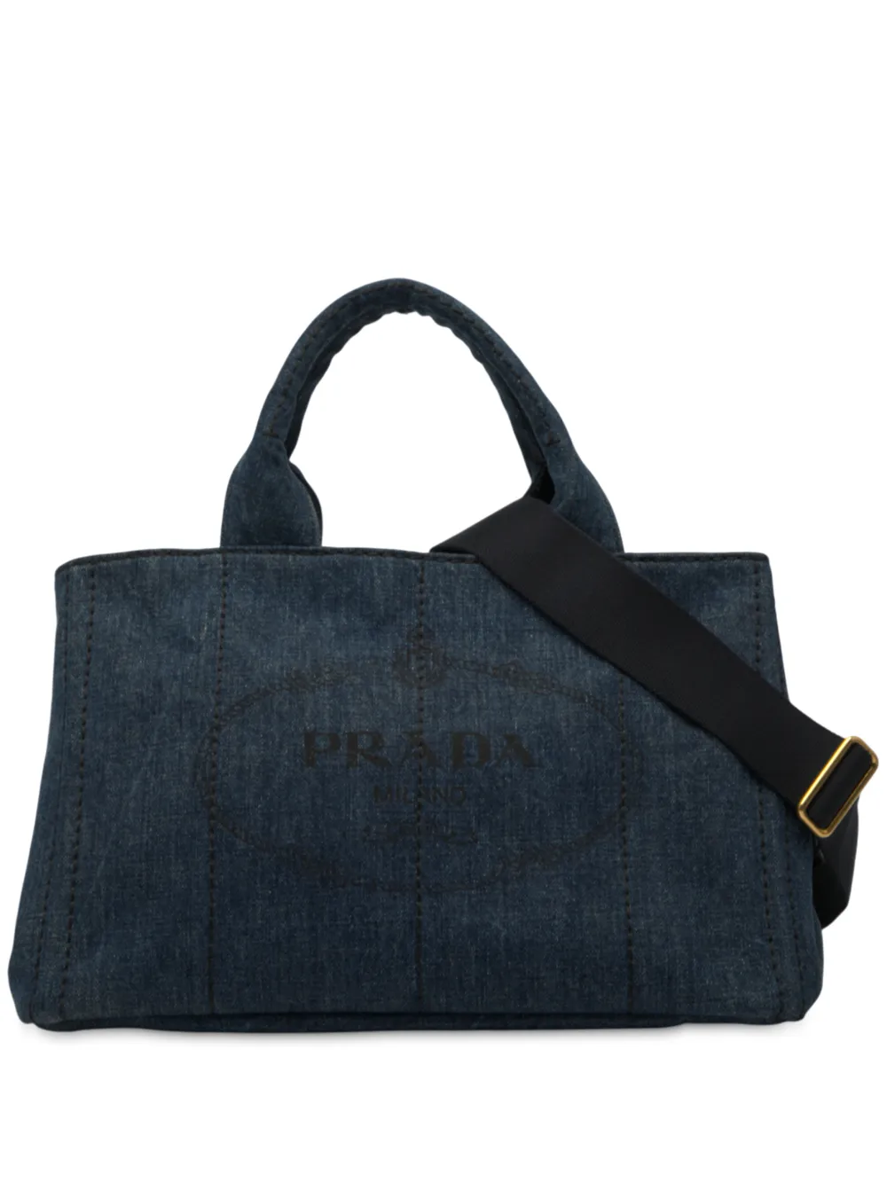Prada Pre-Owned 2013-2025 Denim Canapa Logo satchel - Blu