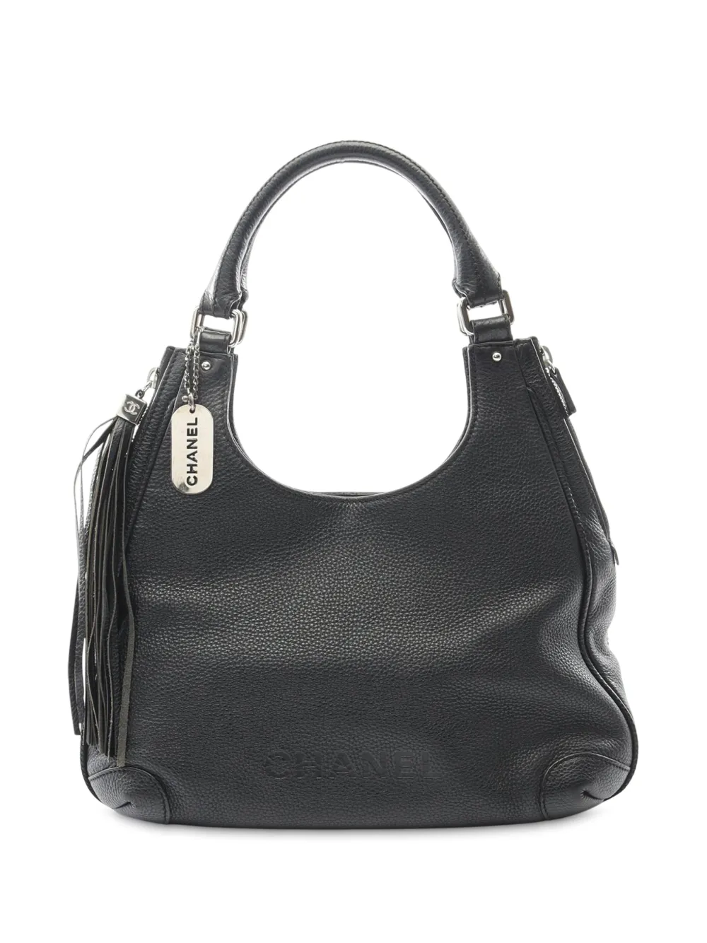 CHANEL Pre-Owned 2003-2004 CC Calfskin Tassel hobo bag - Nero