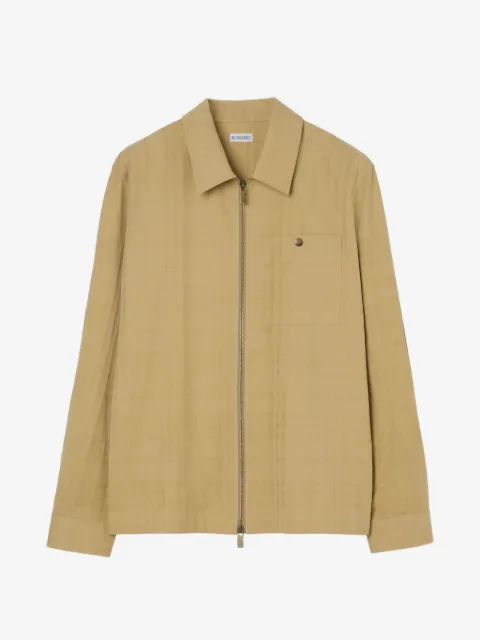 Burberry rutig skjortjacka med dragkedja