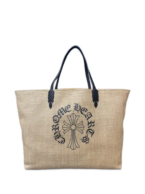 Chrome Hearts medium cross logo beach tote bag