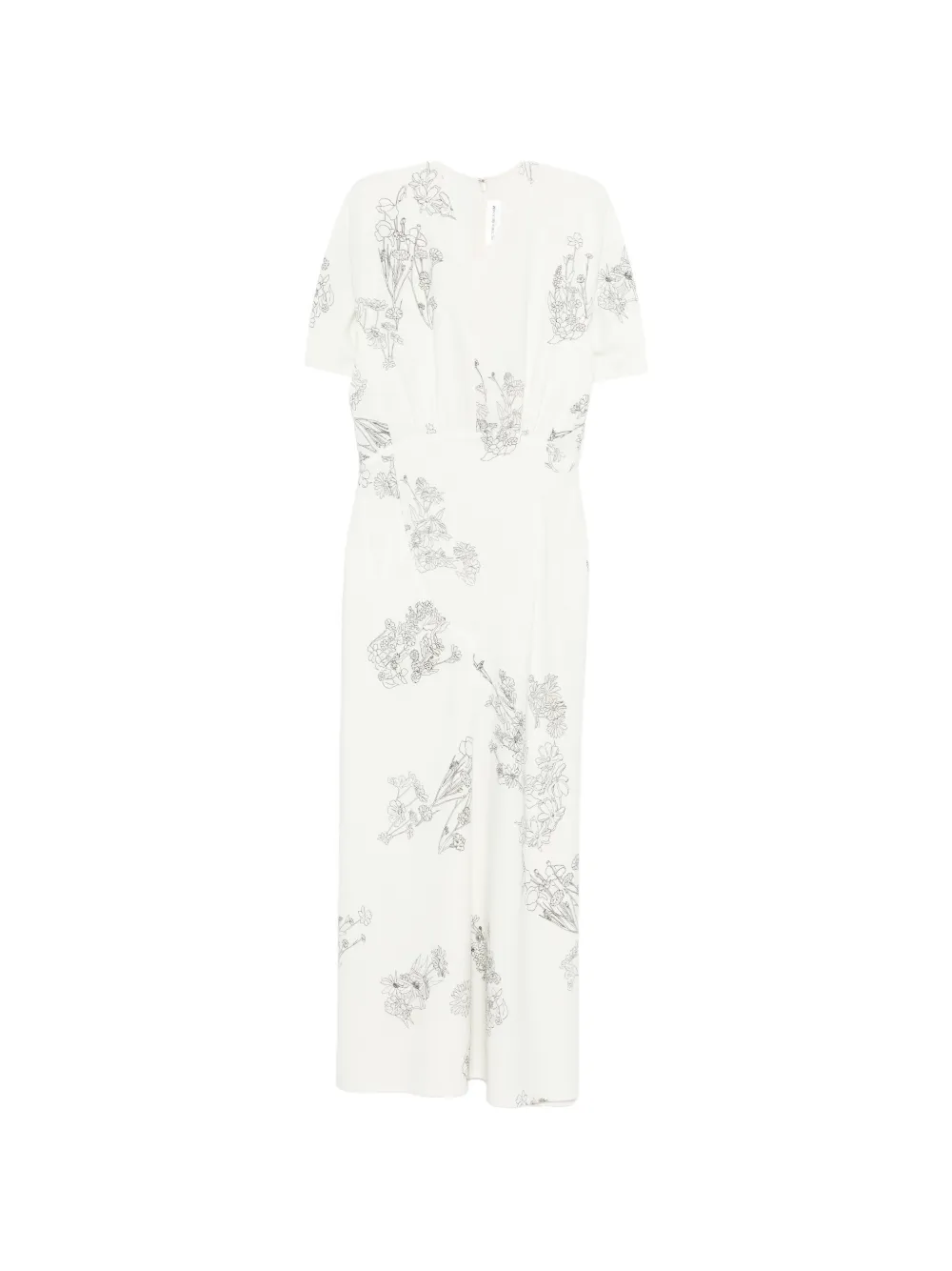 Victoria Beckham floral-print midi dress - Weiß